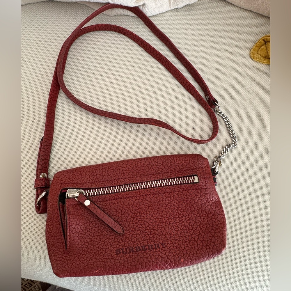 Burberry mini Red Leather Crossbody Bag